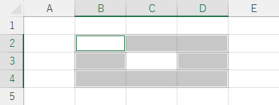 選択範囲の一つのセルを解除した後