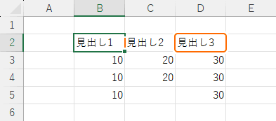ダブルクリックして範囲選択の終点となるセルを右端へ移動する