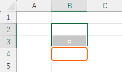 範囲選択の終点となるセルを下へ移動する