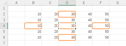 連続したデータの終端まで移動する前