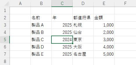 間違ったデータが選択される