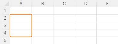 範囲選択した行のあるセルを選択