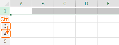 離れた行をドラッグして範囲選択する