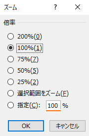 現在の表示倍率を確認